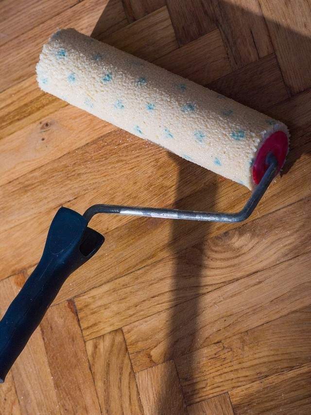 varnished parquet roller